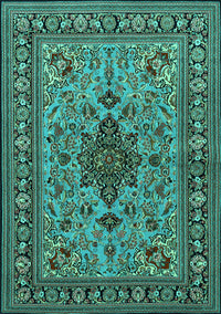 Animal Turquoise Traditional Rug, tr2200turq