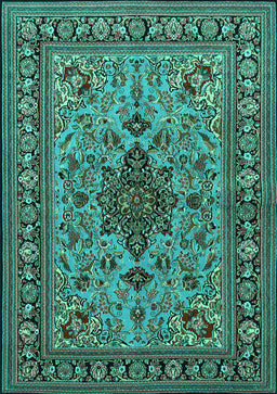 Animal Turquoise Traditional Rug, tr2200turq