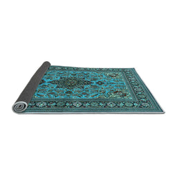 Sideview of Animal Light Blue Traditional Rug, tr2200lblu