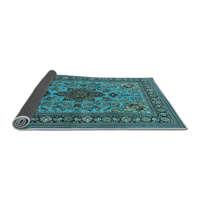 Sideview of Animal Light Blue Traditional Rug, tr2200lblu