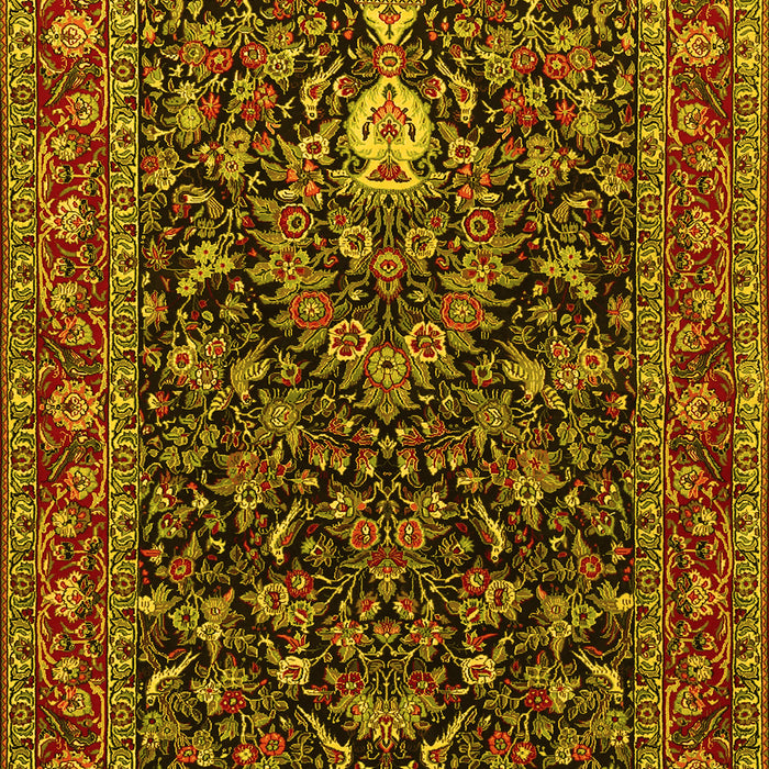 Machine Washable Persian Yellow Traditional Rug, wshtr2201yw
