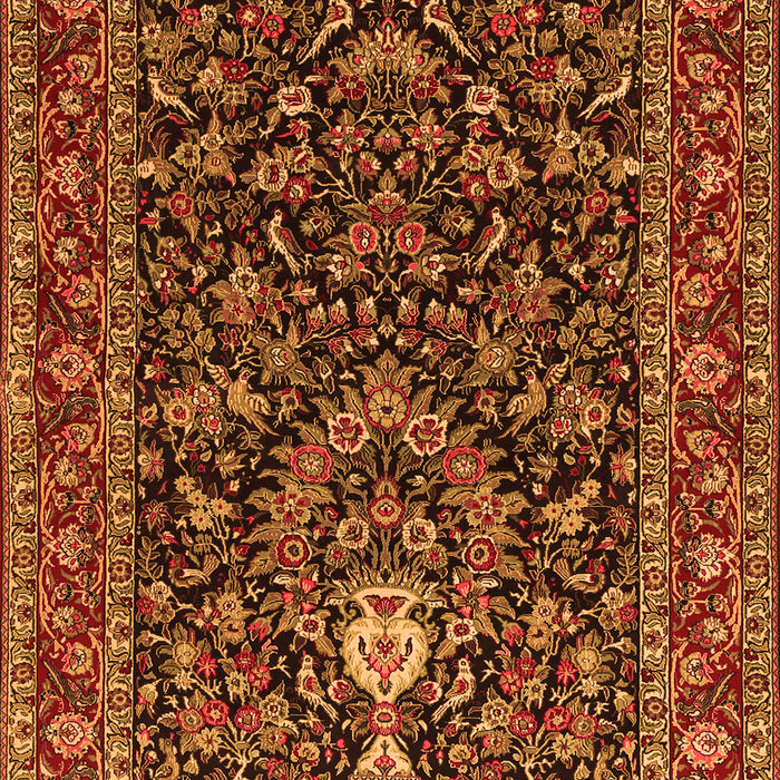 Serging Thickness of Machine Washable Persian Orange Traditional Area Rugs, wshtr2201org
