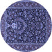 Round Persian Blue Traditional Rug, tr2201blu
