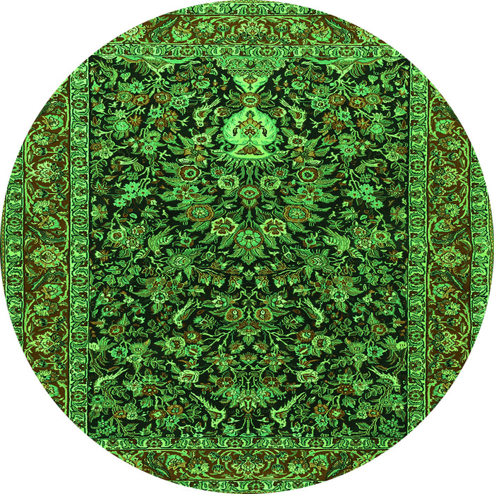 Square Persian Green Traditional Rug, tr2201grn