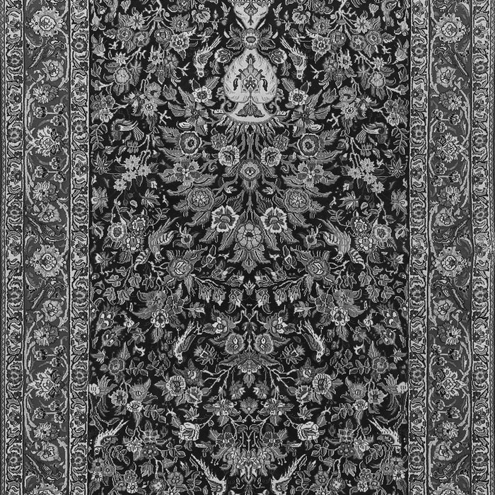 Serging Thickness of Machine Washable Persian Gray Traditional Rug, wshtr2201gry