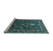 Sideview of Machine Washable Persian Light Blue Traditional Rug, wshtr2201lblu