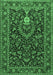 Machine Washable Persian Emerald Green Traditional Area Rugs, wshtr2201emgrn