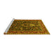 Sideview of Machine Washable Persian Yellow Traditional Rug, wshtr2201yw