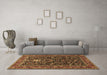 Machine Washable Persian Brown Traditional Rug in a Living Room,, wshtr2201brn