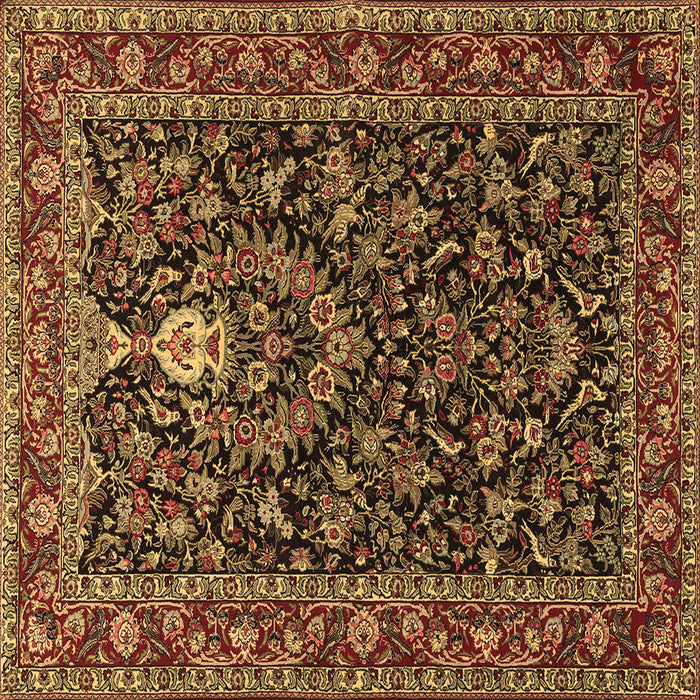 Square Machine Washable Persian Brown Traditional Rug, wshtr2201brn