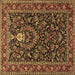 Square Machine Washable Persian Brown Traditional Rug, wshtr2201brn