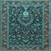 Square Machine Washable Persian Light Blue Traditional Rug, wshtr2201lblu