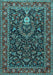 Machine Washable Persian Light Blue Traditional Rug, wshtr2201lblu