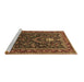 Sideview of Machine Washable Persian Brown Traditional Rug, wshtr2201brn