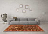 Machine Washable Persian Orange Traditional Rug, wshtr2201org