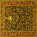Square Persian Yellow Traditional Rug, tr2201yw