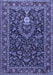 Machine Washable Persian Blue Traditional Rug, wshtr2201blu