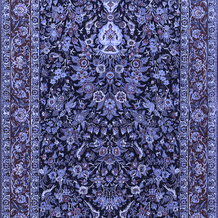 Machine Washable Persian Blue Traditional Rug, wshtr2201blu