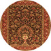 Machine Washable Persian Orange Traditional Area Rugs, wshtr2201org