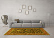 Machine Washable Persian Yellow Traditional Rug in a Living Room, wshtr2201yw