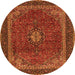 Square Medallion Orange Traditional Rug, tr2202org