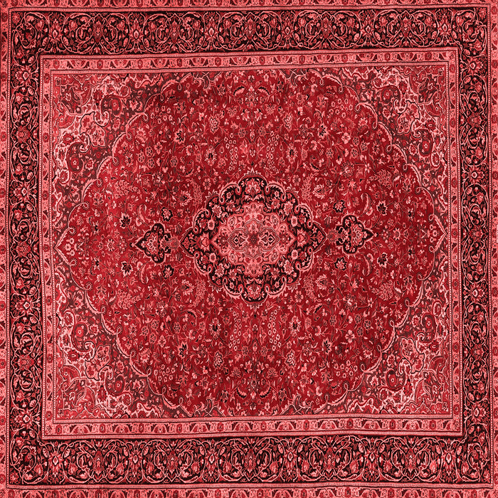 Machine Washable Medallion Red Traditional Rug, wshtr2202red