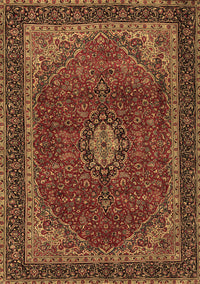 Medallion Brown Traditional Rug, tr2202brn