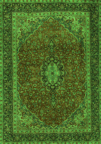 Medallion Green Traditional Rug, tr2202grn