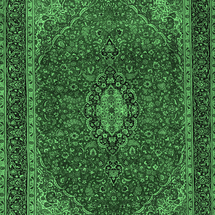Medallion Emerald Green Traditional Rug, tr2202emgrn
