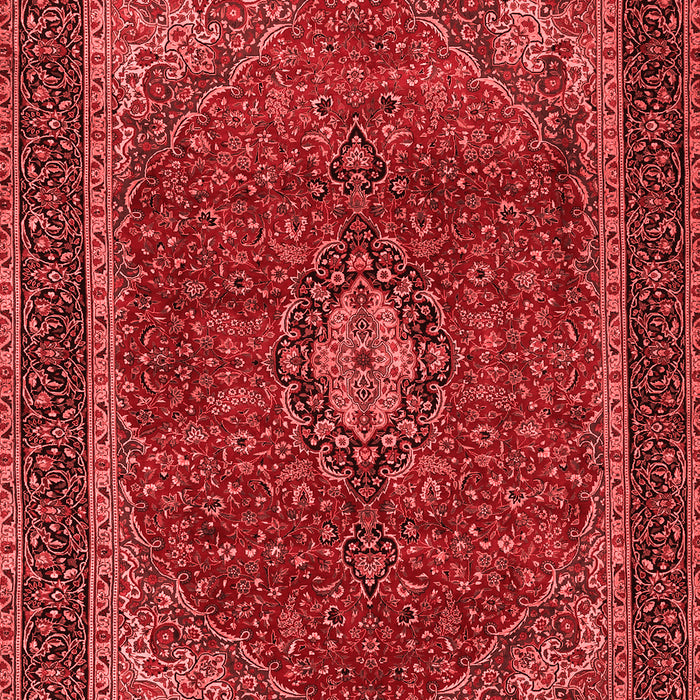 Machine Washable Medallion Red Traditional Rug, wshtr2202red