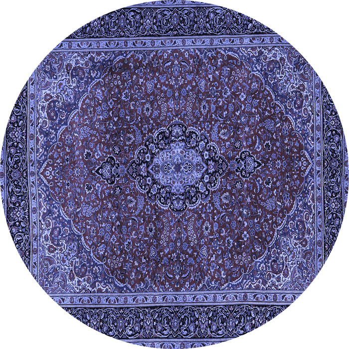 Round Medallion Blue Traditional Rug, tr2202blu