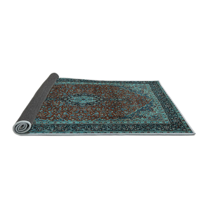 Sideview of Medallion Light Blue Traditional Rug, tr2202lblu