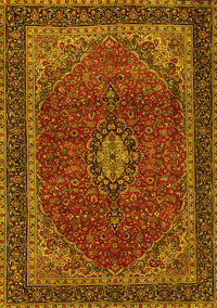 Medallion Yellow Traditional Rug, tr2202yw