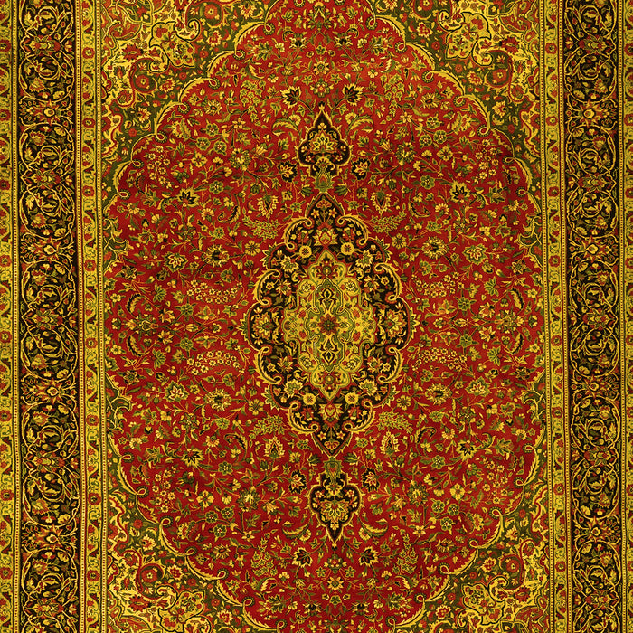 Medallion Yellow Traditional Rug, tr2202yw