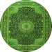 Square Medallion Green Traditional Rug, tr2203grn