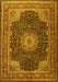 Medallion Yellow Traditional Rug, tr2203yw