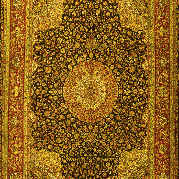 Medallion Yellow Traditional Rug, tr2203yw