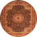 Square Medallion Orange Traditional Rug, tr2203org