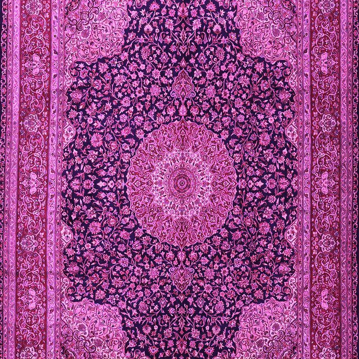 Machine Washable Medallion Pink Traditional Rug, wshtr2203pnk