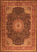 Serging Thickness of Machine Washable Medallion Orange Traditional Area Rugs, wshtr2203org