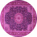 Round Medallion Pink Traditional Rug, tr2203pnk