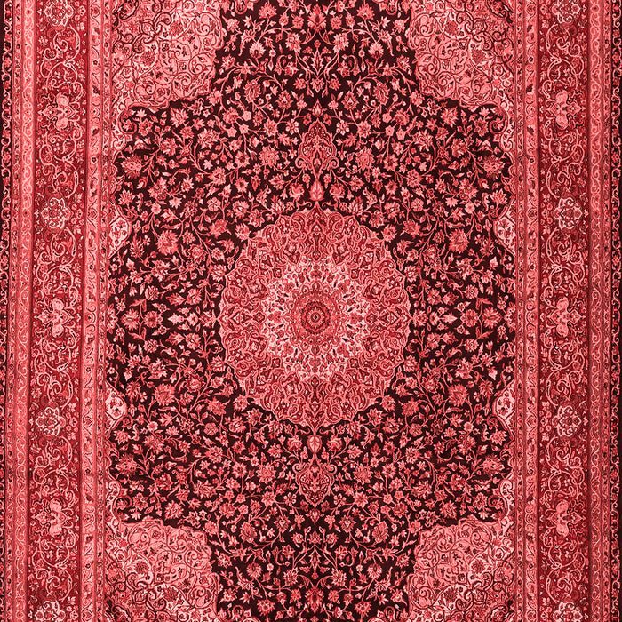 Machine Washable Medallion Red Traditional Rug, wshtr2203red