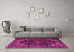 Machine Washable Persian Pink Traditional Rug in a Living Room, wshtr2204pnk