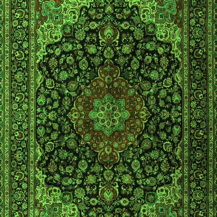 Serging Thickness of Machine Washable Persian Green Traditional Area Rugs, wshtr2204grn