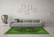 Machine Washable Persian Green Traditional Area Rugs in a Living Room,, wshtr2204grn