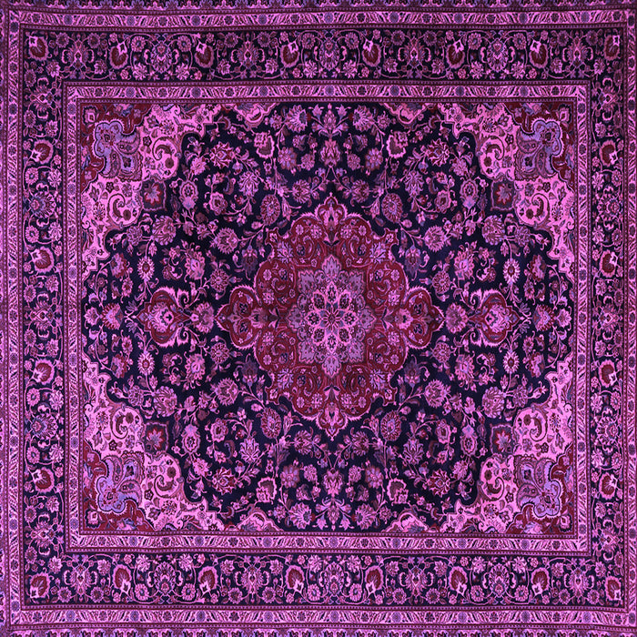 Square Machine Washable Persian Purple Traditional Area Rugs, wshtr2204pur