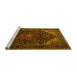 Sideview of Machine Washable Persian Yellow Traditional Rug, wshtr2204yw