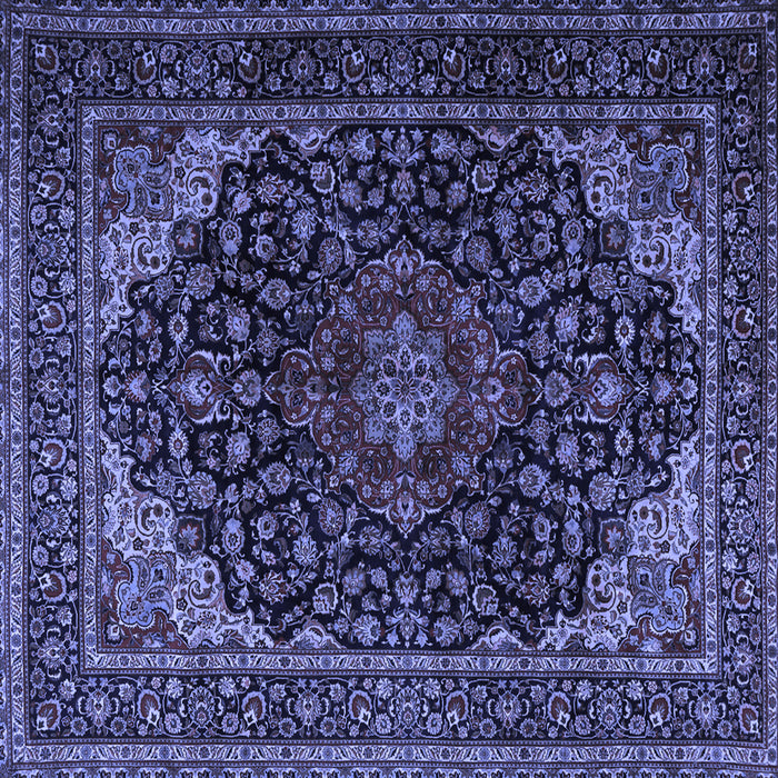 Square Machine Washable Persian Blue Traditional Rug, wshtr2204blu