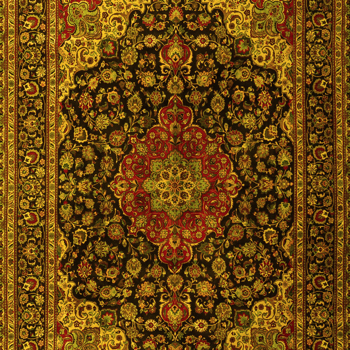 Machine Washable Persian Yellow Traditional Rug, wshtr2204yw
