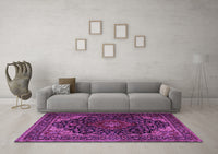 Machine Washable Persian Purple Traditional Rug, wshtr2204pur